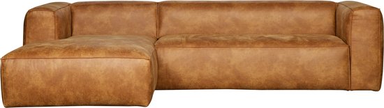 WOOOD Bean hoekbank links recycle leer cognac — hoekbank van WOOOD